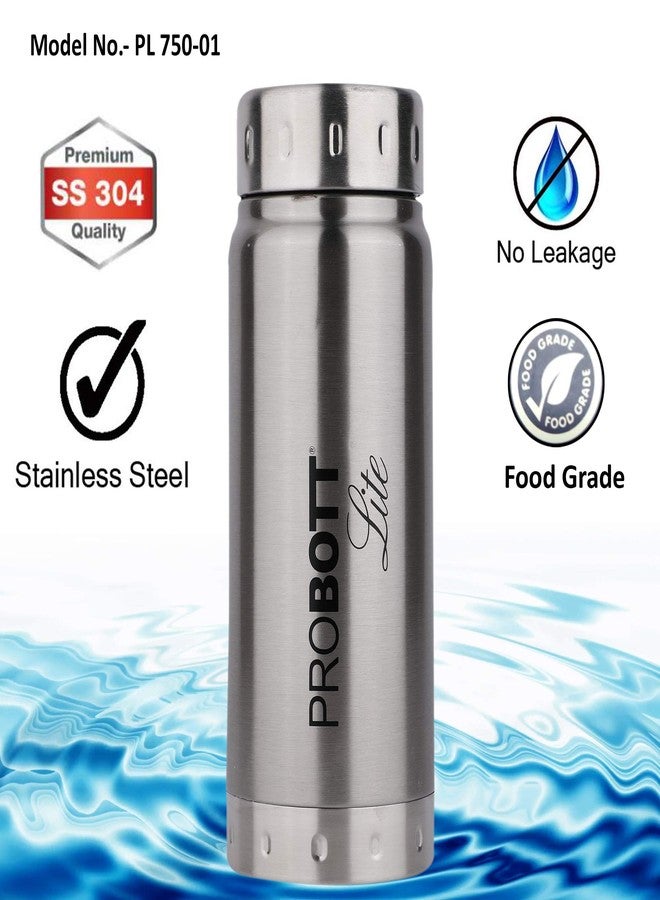 Probott Freeze 750ml Single Wall Stainless Steel Water Bottle 0.75 LTR Fridge Water Bottle, Adults, Silver | Leakproof | Freeze | Gym | Sports | Office | Home | Kitchen | Hiking | Treking | Travel - Image 3